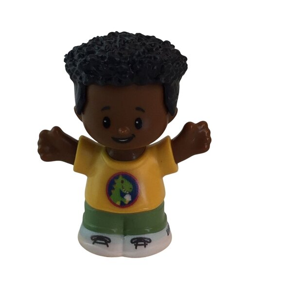 Fisher Price Little People Boy Figures Stripe Shirt African American Dino Shirt - Picture 2 of 9
